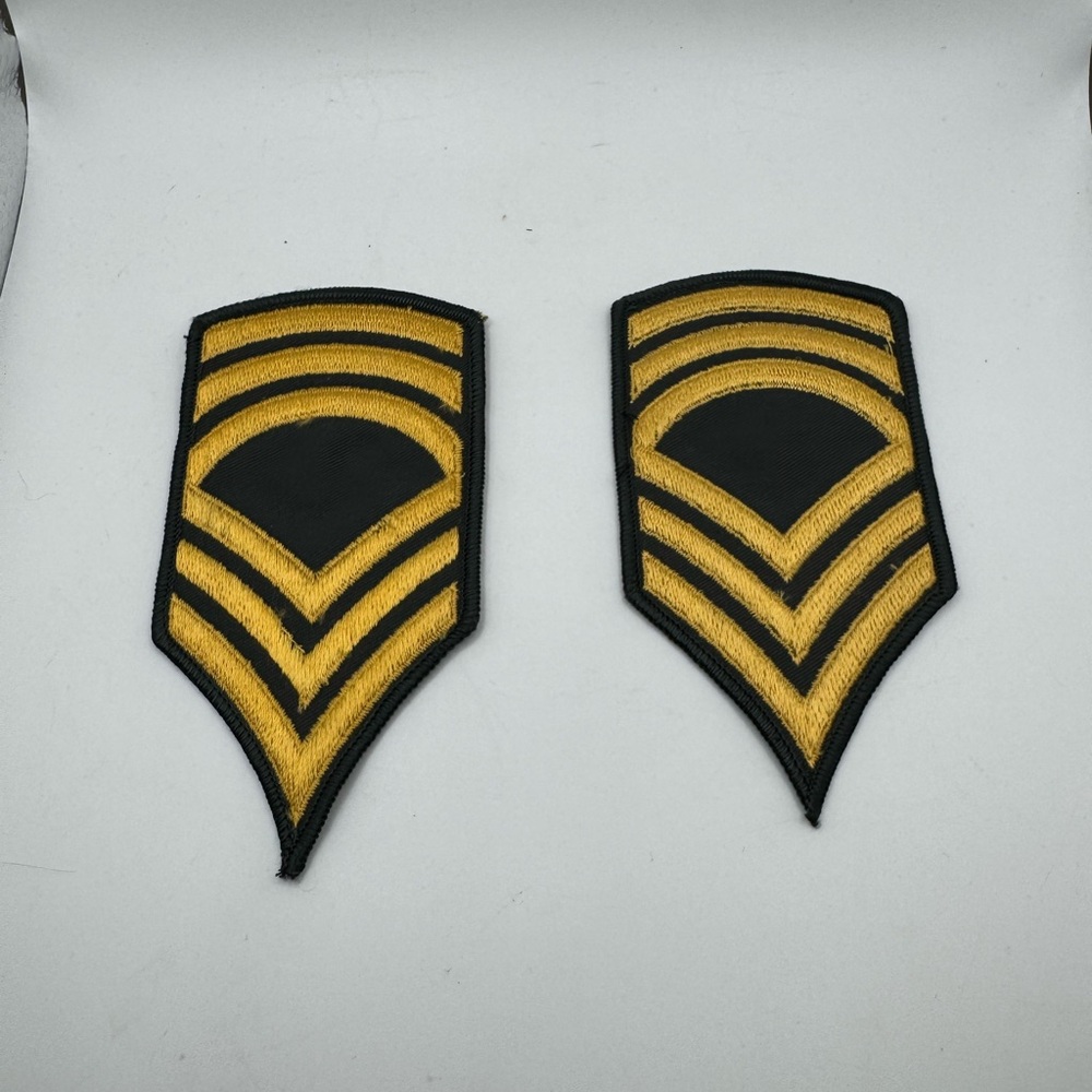 Vintage Set of‎ 2 Army Sergeant First Class Rank Insignia Chevron Patches